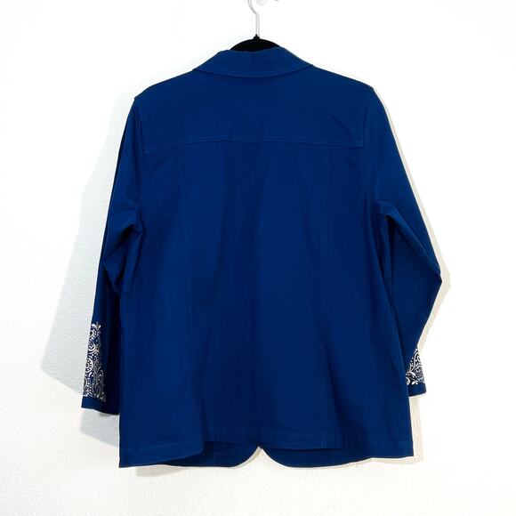 Quacker Factory Jacket Embroidered Womens M Embellished Western Stretch Cotton - Picture 4 of 8